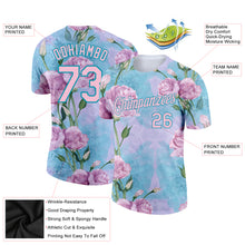 Laden Sie das Bild in den Galerie-Viewer, Custom Teal Light Pink 3D Pattern Design Flowers Performance T-Shirt
