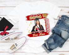 Load image into Gallery viewer, Custom White Red-Old Gold 3D Graduation Performance T-Shirt
