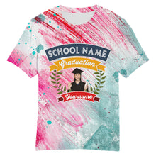 Laden Sie das Bild in den Galerie-Viewer, Custom Pink White 3D Graduation Performance T-Shirt
