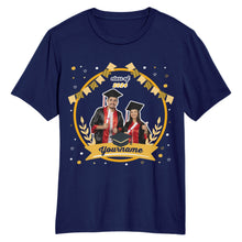 Laden Sie das Bild in den Galerie-Viewer, Custom Navy Gold 3D Graduation Performance T-Shirt
