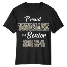 Load image into Gallery viewer, Custom Black Leopard Print-White 3D Graduation Performance T-Shirt
