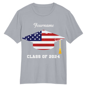 Custom Gray White 3D Graduation Performance T-Shirt