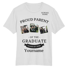 Load image into Gallery viewer, Custom White Black 3D Graduation Performance T-Shirt
