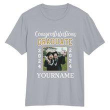 Laden Sie das Bild in den Galerie-Viewer, Custom Gray White 3D Graduation Performance T-Shirt
