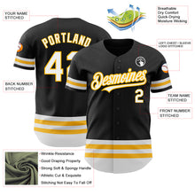 Load image into Gallery viewer, Custom Black White-Gold Line Authentic Baseball Jersey
