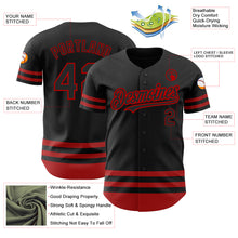 Load image into Gallery viewer, Custom Black Red Line Authentic Baseball Jersey
