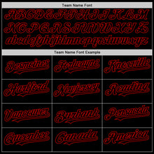 Load image into Gallery viewer, Custom Black Red Line Authentic Baseball Jersey
