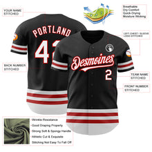 Load image into Gallery viewer, Custom Black White-Red Line Authentic Baseball Jersey
