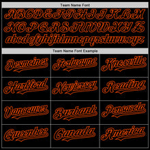 Load image into Gallery viewer, Custom Black Orange Line Authentic Baseball Jersey
