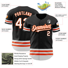 Load image into Gallery viewer, Custom Black White-Orange Line Authentic Baseball Jersey
