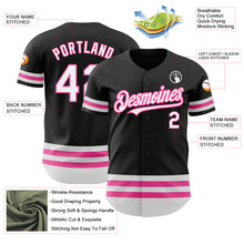 Load image into Gallery viewer, Custom Black White-Pink Line Authentic Baseball Jersey
