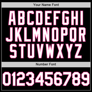 Custom Black White-Pink Line Authentic Baseball Jersey