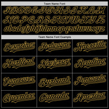 Load image into Gallery viewer, Custom Black Old Gold Line Authentic Baseball Jersey
