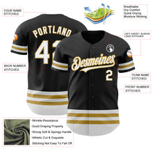 Load image into Gallery viewer, Custom Black White-Old Gold Line Authentic Baseball Jersey
