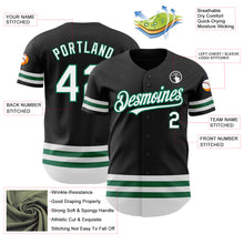 Load image into Gallery viewer, Custom Black White-Kelly Green Line Authentic Baseball Jersey
