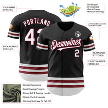 Load image into Gallery viewer, Custom Black White-Crimson Line Authentic Baseball Jersey
