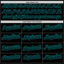 Load image into Gallery viewer, Custom Black Teal Line Authentic Baseball Jersey
