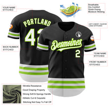 Laden Sie das Bild in den Galerie-Viewer, Custom Black White-Neon Green Line Authentic Baseball Jersey
