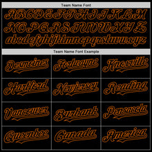 Load image into Gallery viewer, Custom Black Texas Orange Line Authentic Baseball Jersey

