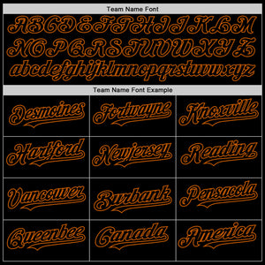 Custom Black Texas Orange Line Authentic Baseball Jersey