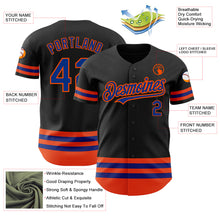 Laden Sie das Bild in den Galerie-Viewer, Custom Black Royal-Orange Line Authentic Baseball Jersey
