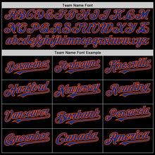 Load image into Gallery viewer, Custom Black Royal-Orange Line Authentic Baseball Jersey
