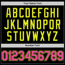 Load image into Gallery viewer, Custom Black Pink-Neon Yellow Line Authentic Baseball Jersey
