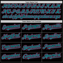 Load image into Gallery viewer, Custom Black Pink-Teal Line Authentic Baseball Jersey
