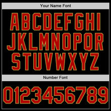 Load image into Gallery viewer, Custom Black Red-Old Gold Line Authentic Baseball Jersey
