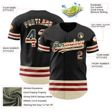 Laden Sie das Bild in den Galerie-Viewer, Custom Black Vintage USA Flag-Cream Line Authentic Baseball Jersey
