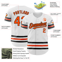 Laden Sie das Bild in den Galerie-Viewer, Custom White Orange-Black Line Authentic Baseball Jersey
