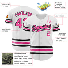 Laden Sie das Bild in den Galerie-Viewer, Custom White Pink-Black Line Authentic Baseball Jersey
