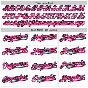 Custom White Pink-Black Line Authentic Baseball Jersey