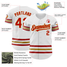 Laden Sie das Bild in den Galerie-Viewer, Custom White Red-Old Gold Line Authentic Baseball Jersey
