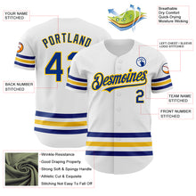 Load image into Gallery viewer, Custom White Royal-Yellow Line Authentic Baseball Jersey
