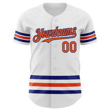 Laden Sie das Bild in den Galerie-Viewer, Custom White Orange-Royal Line Authentic Baseball Jersey
