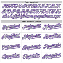 Laden Sie das Bild in den Galerie-Viewer, Custom White Purple-Gray Line Authentic Baseball Jersey
