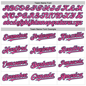 Custom White Pink Black-Light Blue Line Authentic Baseball Jersey