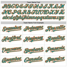 Laden Sie das Bild in den Galerie-Viewer, Custom White Teal-Orange Line Authentic Baseball Jersey
