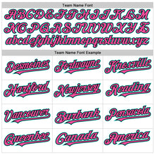 Load image into Gallery viewer, Custom White Pink Black-Aqua Line Authentic Baseball Jersey
