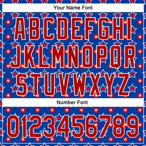 Custom Royal Red-White 3D American Flag Patriotic Authentic Baseball Jersey