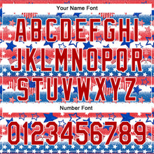 Load image into Gallery viewer, Custom White Red-Royal 3D American Flag Patriotic Authentic Baseball Jersey
