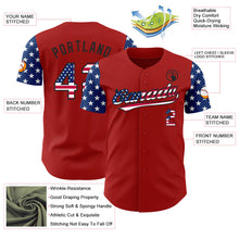 Загрузить изображение в средство просмотра галереи, Custom Red USA Flag-Black 3D American Flag Patriotic Authentic Baseball Jersey

