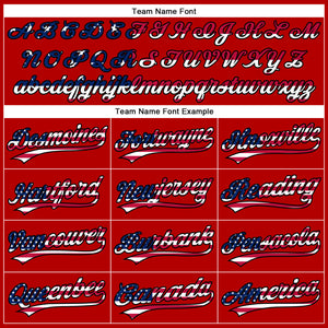 Custom Red USA Flag-Black 3D American Flag Patriotic Authentic Baseball Jersey