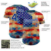 Laden Sie das Bild in den Galerie-Viewer, Custom Red Royal-White 3D American Flag Patriotic Authentic Baseball Jersey
