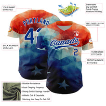 Load image into Gallery viewer, Custom Red Royal-White 3D American Flag Patriotic Authentic Baseball Jersey
