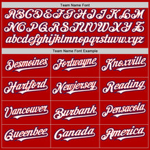 Laden Sie das Bild in den Galerie-Viewer, Custom Red White-Royal Line Authentic Baseball Jersey
