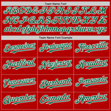 Load image into Gallery viewer, Custom Red Kelly Green-White Line Authentic Baseball Jersey
