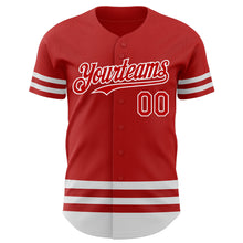 Laden Sie das Bild in den Galerie-Viewer, Custom Red White Line Authentic Baseball Jersey
