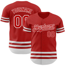 Load image into Gallery viewer, Custom Red White Line Authentic Baseball Jersey
